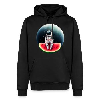 Astronaute sur pastèque - Sweat à capuche Premium bio Homme - noir - Devant - Nico (187cm)