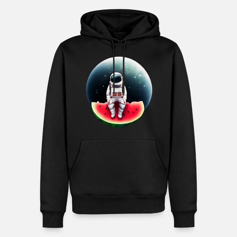 Astronaute sur pastèque - Sweat à capuche Premium bio Homme - noir