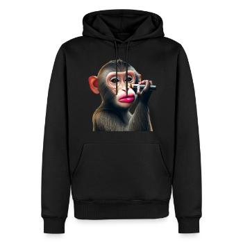 Make-up monkey - Men’s Premium Organic Hoodie - black - Front - Nico (187cm)