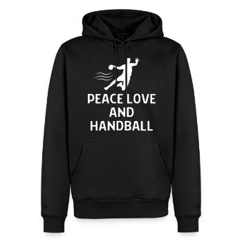 Handball Handballer Spruch Geschenk - Männer Premium Bio Hoodie - Schwarz - Vorne - Nico (187cm)