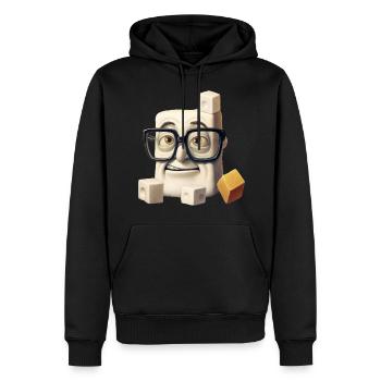Sweet Science: Le Nerdy Sugar Cube - Sweat à capuche Premium bio Homme - noir - Devant - Nico (187cm)