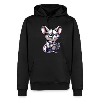 Cute Mouse Teacher - Männer Premium Bio Hoodie - Schwarz - Vorne - Nico (187cm)