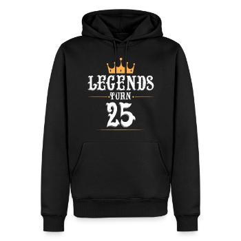 Legenden werden 25 Jahre alt, 25 Geburtstag - Männer Premium Bio Hoodie - Schwarz - Vorne - Nico (187cm)