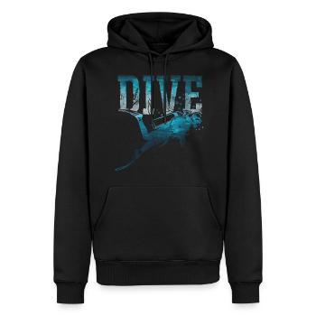 23F 0311 bk - Sweat à capuche Premium bio Homme - noir - Devant - Nico (187cm)