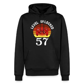 Level 57 unlocked 57 Geburtstag 57 Jahre alt - Männer Premium Bio Hoodie - Schwarz - Vorne - Nico (187cm)