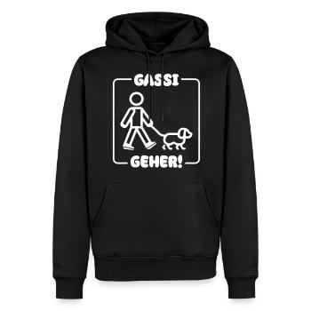Gassi Gehen Hund - Männer Premium Bio Hoodie - Schwarz - Vorne - Nico (187cm)