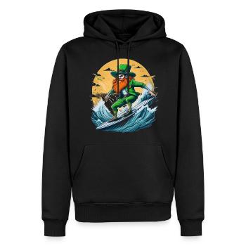 Surf de trèfle de la Saint-Patrick - Sweat à capuche Premium bio Homme - noir - Devant - Nico (187cm)