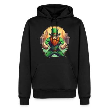 St. Patrick's Day Kleeblatt Kobold - Männer Premium Bio Hoodie - Schwarz - Vorne - Nico (187cm)