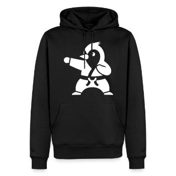 Pinguin Karate Kampfsport Kampfkunst Silhouette - Männer Premium Bio Hoodie - Schwarz - Vorne - Nico (187cm)