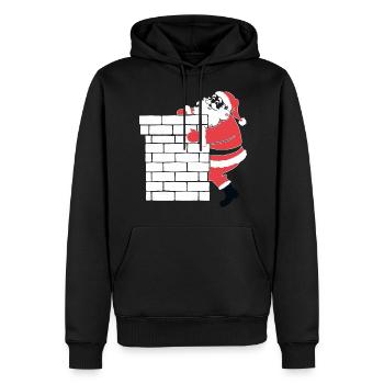 Weihnachtsmann Silhouette Minimalistischer Stil - Männer Premium Bio Hoodie - Schwarz - Vorne - Nico (187cm)