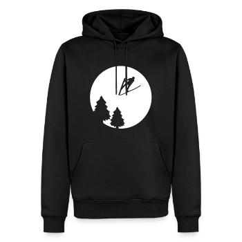 Saut à ski Lune Skispringer Figure - Sweat à capuche Premium bio Homme - noir - Devant - Nico (187cm)