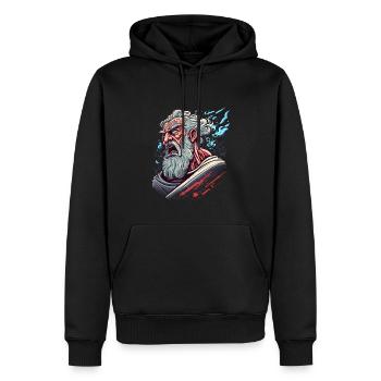 Starker Moses Prophet, der das Meer teilt Yam Suph - Männer Premium Bio Hoodie - Schwarz - Vorne - Nico (187cm)