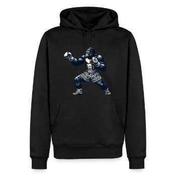 Muay Thai Gorilla Thai Boxen und Kickboxen - Männer Premium Bio Hoodie - Schwarz - Vorne - Nico (187cm)