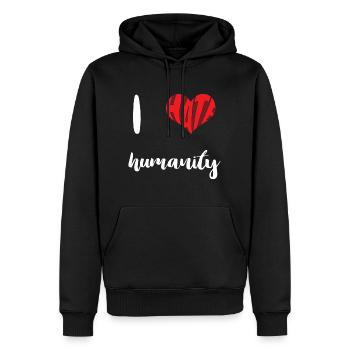 Hass Menschlichkeit Stopp Hass Anti Hass - Männer Premium Bio Hoodie - Schwarz - Vorne - Nico (187cm)