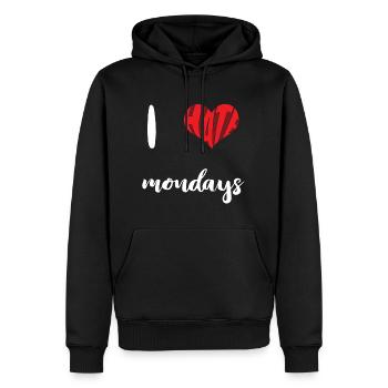 Hate Mondays Stoppt Hass Anti Hass - Männer Premium Bio Hoodie - Schwarz - Vorne - Nico (187cm)