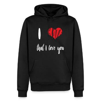 Hasse, die dich lieben Stopp Hass Anti Hass - Männer Premium Bio Hoodie - Schwarz - Vorne - Nico (187cm)