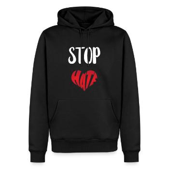 Kein Hass Abneigung Stopp Hass Anti Hass - Männer Premium Bio Hoodie - Schwarz - Vorne - Nico (187cm)