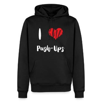 Fitness Workout Ich hasse Liegestütze Training Übung - Männer Premium Bio Hoodie - Schwarz - Vorne - Nico (187cm)
