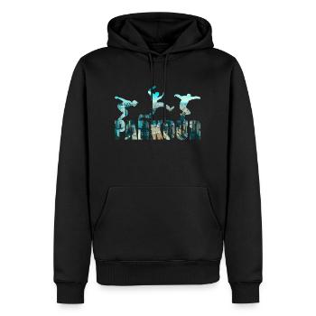 Parkour Parkourläufer Freerunner Freerunning - Männer Premium Bio Hoodie - Schwarz - Vorne - Nico (187cm)