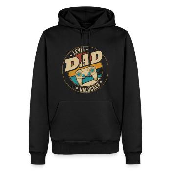 Dad Level Unlocked Zocker Ich werde Papa Gamer - Männer Premium Bio Hoodie - Schwarz - Vorne - Nico (187cm)