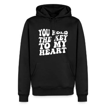 You Hold The Key To My Heart - Men’s Premium Organic Hoodie - black - Front - Nico (187cm)