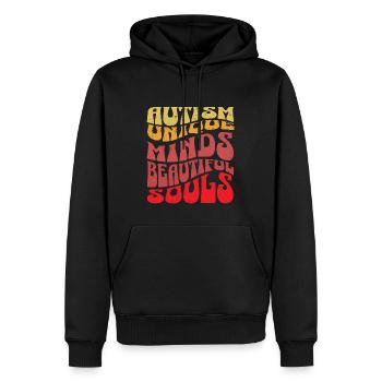 Autisme Des esprits uniques, de belles âmes - Sweat à capuche Premium bio Homme - noir - Devant - Nico (187cm)