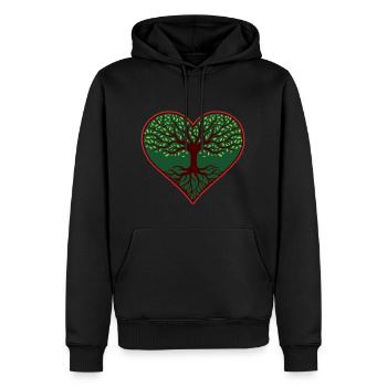 Herzbaum des Lebens - Männer Premium Bio Hoodie - Schwarz - Vorne - Nico (187cm)