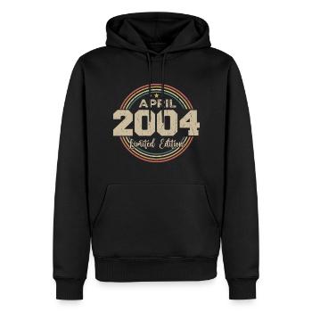 April 2004 Retro April 2004 Geburtstagsgeschenk - Männer Premium Bio Hoodie - Schwarz - Vorne - Nico (187cm)