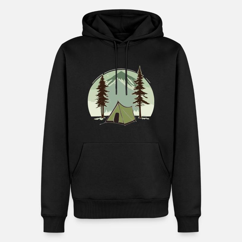 Camping - Männer Premium Bio Hoodie - Schwarz