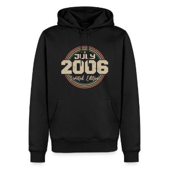 2006 Birthday July 2006 Gift July 2006 - Men’s Premium Organic Hoodie - black - Front - Nico (187cm)