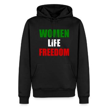 Women life freedom - Sweat à capuche Premium bio Homme - noir - Devant - Nico (187cm)