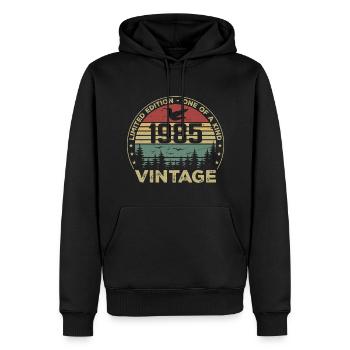 Vintage 1985 Original 1985 Retro Birthday 1985 - Men’s Premium Organic Hoodie - black - Front - Nico (187cm)