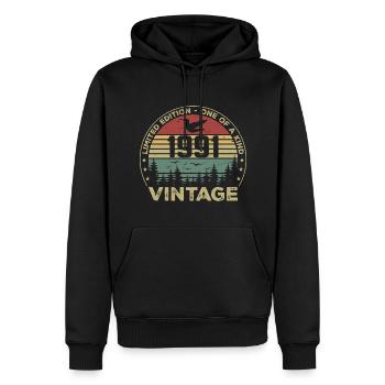Vintage 1991 Original 1991 Rétro Anniversaire 1991 - Sweat à capuche Premium bio Homme - noir - Devant - Nico (187cm)