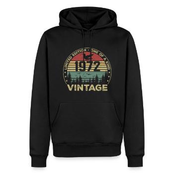 Vintage 1972 Original 1972 Rétro Anniversaire 1972 - Sweat à capuche Premium bio Homme - noir - Devant - Nico (187cm)