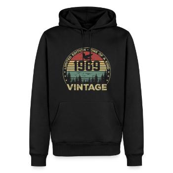 Vintage 1969 Original 1969 Rétro Anniversaire 1969 - Sweat à capuche Premium bio Homme - noir - Devant - Nico (187cm)
