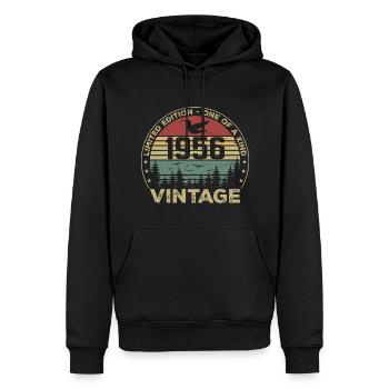 Jahrgang 1956 Original 1956 Retro Geburtstag 1956 - Männer Premium Bio Hoodie - Schwarz - Vorne - Nico (187cm)