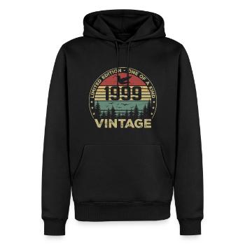 Vintage 1999 Original 1999 Rétro Anniversaire 1999 - Sweat à capuche Premium bio Homme - noir - Devant - Nico (187cm)
