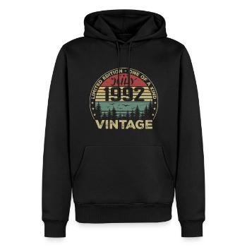 Geburtstagsgeschenk Juli 1992 Jahrgang 1992 - Männer Premium Bio Hoodie - Schwarz - Vorne - Nico (187cm)