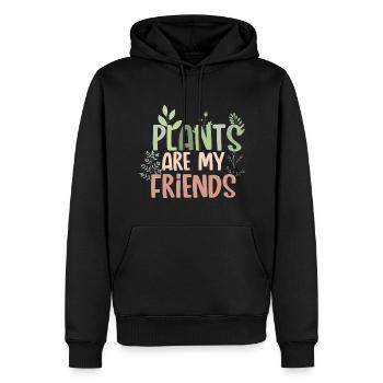 Les plantes sont mes amies Plant mom botanical - Sweat à capuche Premium bio Homme - noir - Devant - Nico (187cm)