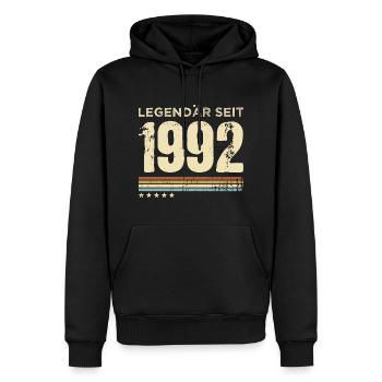31. Geburtstag 31 Jahre Retro Legendär seit 1992 - Männer Premium Bio Hoodie - Schwarz - Vorne - Nico (187cm)