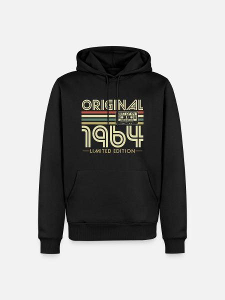 Original 1964 Jahrgang Vintage Geburtstag Retro - Herre Premium økologisk hoodie - sort