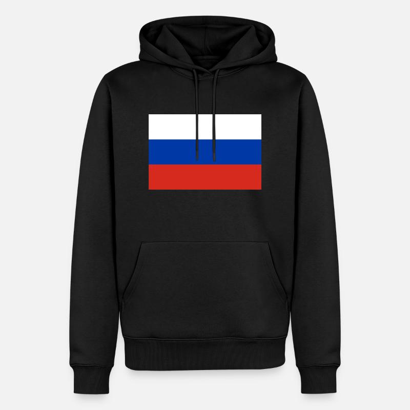 Drapeau russe - Sweat à capuche Premium bio Homme - noir