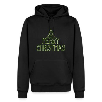 merry christmas with tree 1c - Männer Premium Bio Hoodie - Schwarz - Vorne - Nico (187cm)