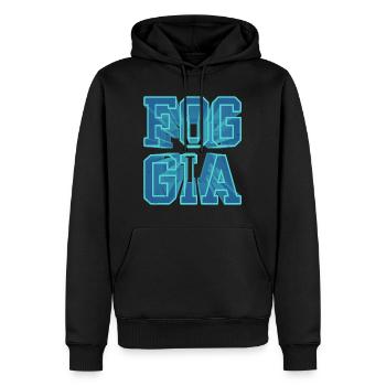 Foggia Italien Stadt 3D Schrift Skyline Heimat - Männer Premium Bio Hoodie - Schwarz - Vorne - Nico (187cm)