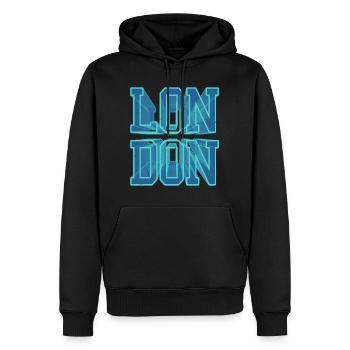 Londres Angleterre UK City Police 3D Skyline - Sweat à capuche Premium bio Homme - noir - Devant - Nico (187cm)