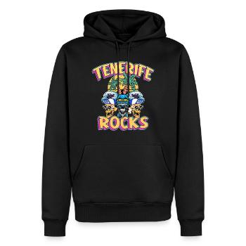 Teneriffa Sommer Sonne Strand Palmen Totenkopf - Männer Premium Bio Hoodie - Schwarz - Vorne - Nico (187cm)