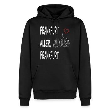 FRANKFURT ALLER FRANKFURT - Männer Premium Bio Hoodie - Schwarz - Vorne - Nico (187cm)