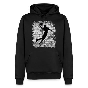 Basket-ball - Sweat à capuche Premium bio Homme - noir - Devant - Nico (187cm)