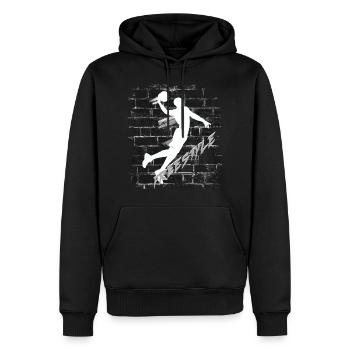 Basket-ball - Sweat à capuche Premium bio Homme - noir - Devant - Nico (187cm)