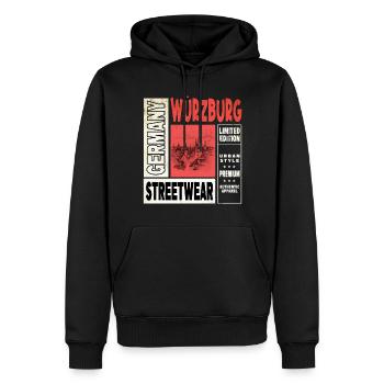 Würzburg Allemagne Ville Skyline Accueil Amour - Sweat à capuche Premium bio Homme - noir - Devant - Nico (187cm)